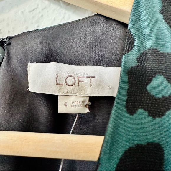 Ann Taylor Loft Green Cheetah Print Dress NWT - Picture 12 of 14
